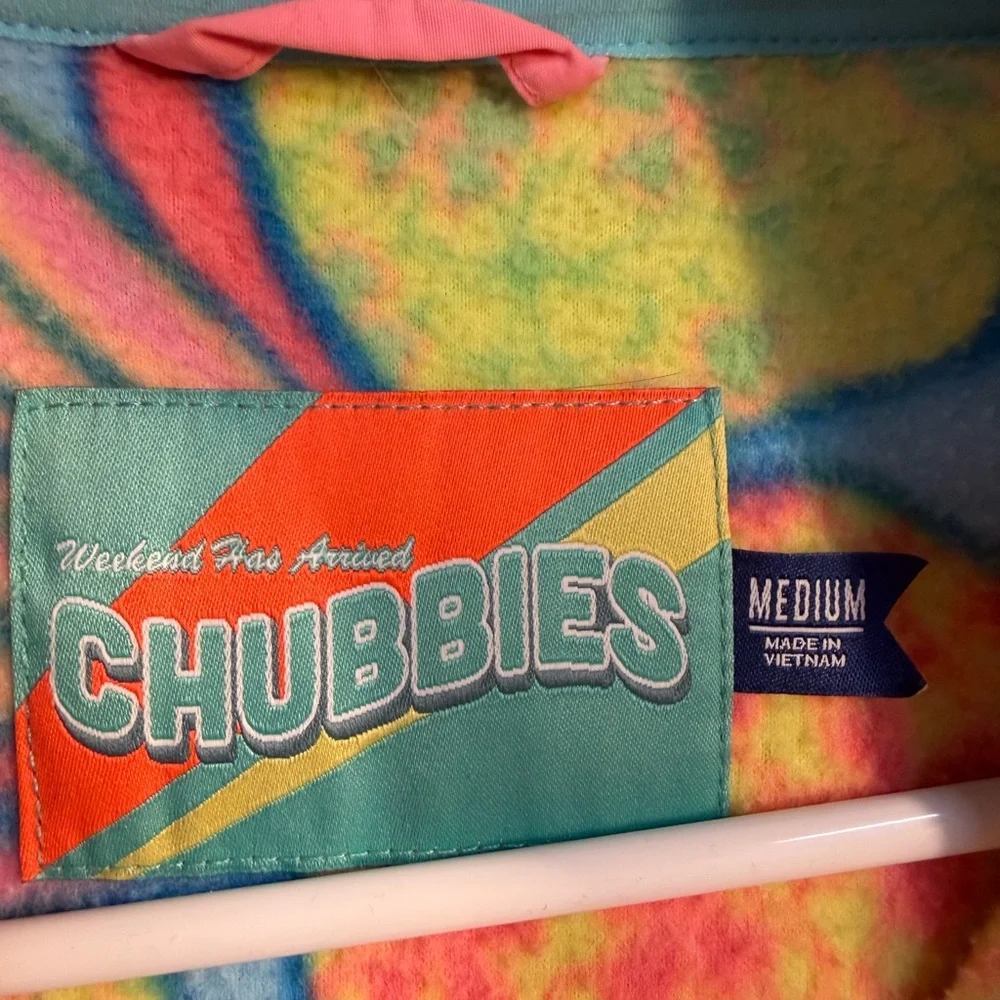 Chubbies Multicolor Pineapple Print Women's Quarter Zip Pullover Fleece Shirt - Picture 6 of 6